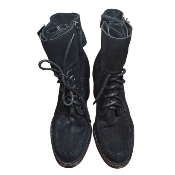 AQUATALIA Suede Lace-Up Buckle Platform Ankle Boots 6 - Picture 5 of 16